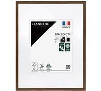 Ceanothe Cadre Photo 60x80 cm en Bois Brun avec passe-partout 40x50 cm - Convient au A2 et Affiche Poster Baguette Fine et Raffiné de la Collection WILD - Verre acrylique Incassable Fabriqué en France