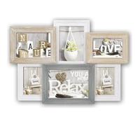 ZEP TY1449 Collection Vincennes Multi Vues pour 5 Photos Bois Beige/Blanc/Bleu