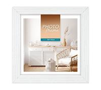 Cadre photo ZEP Vivan 15x15 cm blanc bois profilé bloc Accrocher et poser