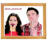 Cadre PhotoBooth en Bois 67cm, moulure Or