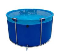 Cadre Piscine Hors Sol Toile De Rechange Bleue pour Piscine Hors-Sol Ronde avec Structure en Acier, Réservoir d'eau Extérieur pour Pisciculture Ou Jardinage(DXH-2X1M/3141 L/829 Gal)