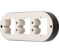 Cadre porcelaine rétro apparent triple I PR1 gris foncé