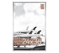 Cadre Poster MCS Foundation 61,0 x 91,4 cm, Cadre en Bois Noir Traditionnel, Fixation Murale Verticale et Horizontale, Grand Cadre Photo pour Photos, Posters et Œuvres d'Art (Lot de 1)