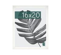 Cadre Poster MCS Studio Gallery 40,6 x 50,8 cm, Aspect Bois Blanc, Bois MDF, Fixation Murale Verticale et Horizontale, Grand Cadre Photo pour Photos, Posters et Œuvres d'art (Lot de 1)