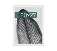 Cadre Poster MCS Studio Gallery 50,8 x 68,6 cm, Aspect Bois Blanc, Bois MDF, Fixation Murale Verticale et Horizontale, Grand Cadre Photo pour Photos, Posters et Œuvres d'Art (Lot de 1)