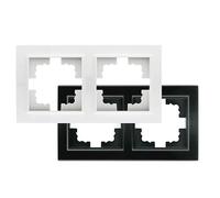 Cadre pour 2 modules - Cadre électrique noir mat, dimensions 154 x 84 x 11 mm, matériau durable. Idéal pour installations électriques