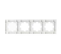 Cadre pour 4 modules, couleur blanche, idéal pour installations électriques et distribution de connexions dans les espaces commerciaux et résidentiels.