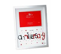 Cadre pour anniversaires, avec rouges et argentés lettres en 3D, avec cœur, 10 x 15 cm