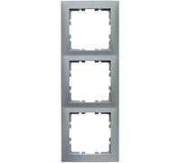 Cadre Pour Mécanisme à 3 éléments De La Série Berker S1 Ip20 80,5x223x9,5mm Couleur Aluminium Mat