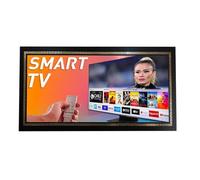 Cadre pour Smart TV mural, noir et or, design moderne, largeur tige 8 cm, TVCapriN (51 à 65 pouces)