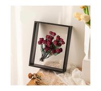 Cadre Profond Boîte à Ombre Transparente Profonde, présentoir de Bouquets, étui Fleurs Profond for l'artisanat, Souvenirs d'images 3D, Plateau en Bois(1Pcs Black,21x29.7x10cm)