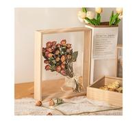 Cadre Profond Boîte à Ombre Transparente Profonde, présentoir de Bouquets, étui Fleurs Profond for l'artisanat, Souvenirs d'images 3D, Plateau en Bois(1Pcs Log Color,20.3x30.3x10cm)