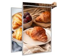Cadre Publicitaire Ultra-mince À Fixation Murale, Caisson Lumineux Led À Usage Horizontal Et Vertical, Panneau Lumineux Rétroéclairé pour Restaurants, Magasins, Cafés silver 40x60cm