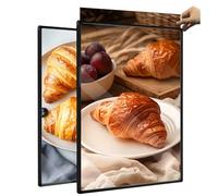 Cadre Publicitaire Ultra-mince À Fixation Murale, Caisson Lumineux Led À Usage Horizontal Et Vertical, Panneau Lumineux Rétroéclairé pour Restaurants, Magasins, Cafés black 60x80cm