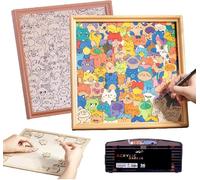 Cadre Puzzle Bois Monter soi-même,Puzzle Bois Peindre,Puzzles 3D colorier représentant Chats,marqueurs 36 Couleurs,Puzzle Animalier représentant Chats colorés pour Amoureux Animaux,1Set