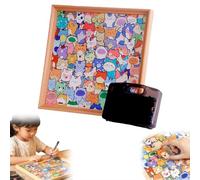 Cadre Puzzle Chat en Bois à Faire soi-même, Nouveau Puzzle en Bois à colorier,créatif Fait Main Peindre, Cadre Photo, Puzzles Chat décoratif pour la décoration intérieure et Les Amateurs