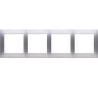 Cadre quadruple argent mat IP20/IP44 Simon 54 PremiumContact™ Simon DR4/43
