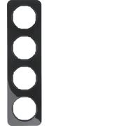 Cadre quadruple Berker R.1 noir, brillant 10142145