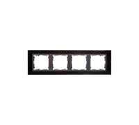 Cadre quadruple horizontal verre noir/ cadre Simon 82 82847-32