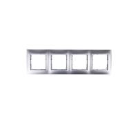 Cadre quadruple premium argent mat/pour Simon 54 DRK4/43