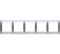 Cadre quintuple argent mat IP20/IP44 Simon 54 PremiumContact™ Simon DR5/43