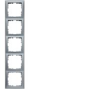 Cadre quintuple Berker B. carré aluminium 5310158994
