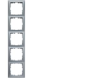 Cadre quintuple Berker B. carré aluminium 5310158994