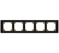 Cadre quintuple SANTRA IP20 noir/or 4175-47