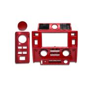 Cadre Radio Kit Autoradio Double DIN Tableau Bord Console Centrale pour Land pour Rover pour Defender Façade D'autoradio(Rouge)