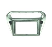 Cadre Radio Kit D'installation Autoradio 2 DIN 9 Pouces avec Lecteur DVD GPS MP5 pour Peugeot 301 pour Citroen pour Elysee 2014-2018 Cadre Panneau Façade D'autoradio(Only Frame-Silver)