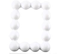 Cadre rectangulaire en résine avec perles délicates pour images de 20,3 cm Apporte un glamour subtil aux espaces de vie (blanc)