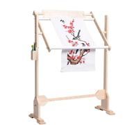 Cadre réglable en point de croix Support de sol en bois Anneaux de tapisserie de broderie Cadre de couture sur genoux (M)