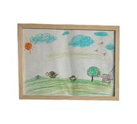 Cadre rotatif pour : cadre en bois avec couvercle transparent qui permet aux de placer et de prendre facilement des photos et des travaux manuels, avec une large décoration murale et