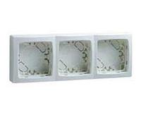 Cadre saillie 3 postes blanc