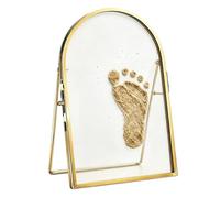 Cadre souvenir avec empreinte de pied, double face, barre latérale en verre