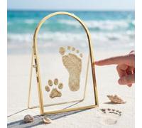 Cadre souvenir pour bébé animal de compagnie, kit d'empreintes de mains de bébé avec écran en verre double face, support souvenir d'empreinte de patte d'animal de compagnie, cadre de mémoire à faire