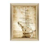 Cadre sur châssis toile canvas - - Prêt à accrocher - Bateau à Voile Amerigo Vespucci Dimensione: 50x70cm E - Colore Legno Naturale Design