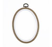 Cadre Tambour Oval : 13,5x10cm Dmc Col. Blanc
