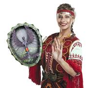 Cadre totem - - Tambour chaman unique avec, instrument de percussion tribale | Dragon Spirit pour rituel, cérémonie, sonore, méditation, art mural à domicile, outil musical pour E