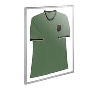 Cadre vitrine de haute qualité pour maillot sportif, avec fixation magnétique - aimants et instructions inclus - format : 75 x 90 cm - bois de qualité supérieure, argenté mat, fond: blanc, PTRH-1W