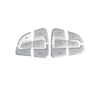 Cadredécoratif Bouton Fenêtre D'accoudoir Autocollant De Couverture De Bouton De Volant De Voiture Pour Benz Pour W205 Pour GLC Pour X253 ABC Pour GLA Pour GLS Pour GLE( Silver)