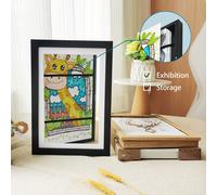 Cadres artistiques pour enfants, cadre magnétique ouvert sur le devant, modifiable, pour affiche, Photo, dessin, peintures, affichage d'images, décoration de maison Wood Color Frame