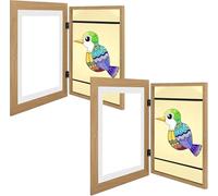 Cadres D’Art pour Enfants Ouverture Frontale, Cadre D’œuvre D’Art Interchangeable pour Affichage D’Images, Cadres D’œuvres D’Art A4 pour Projets Artisti, Holz, 2pcs