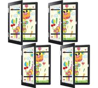 Cadres D’Art pour Enfants Ouverture Frontale, Cadre D’œuvre D’Art Interchangeable pour Affichage D’Images, Cadres D’œuvres D’Art A4 pour Projets Artisti, Black, 2pcs