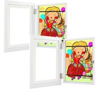 Cadres D’Art pour Enfants Ouverture Frontale, Cadre D’œuvre D’Art Interchangeable pour Affichage D’Images, Cadres D’œuvres D’Art A4 pour Projets Artisti, White, 2pcs