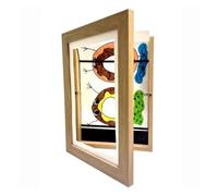 Cadres d'art for Enfants, Cadre Magnétique Ouvert sur Le Devant, Modifiable for Affiche, Dessin, Peintures, Affichage D'images, Décoration De La Maison Easy Partager(Wood Color Frame)