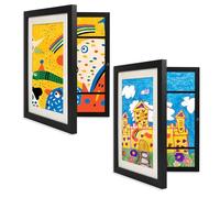 Cadres d'art pour enfants avec ouverture frontale A4, cadre photo d'affichage d'œuvres d'art pour enfants, affichage d'images en portrait ou paysage, cadres de rangement pour enfants pour dessin et