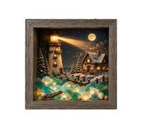 Cadres d'art pour mur en verre de mer Décoration de boîte souvenir avec | Décoration murale encadrée pour chambre d'enfant, couloir, bureau, maison, entrée, bibliothèque, chambre à coucher, chevet