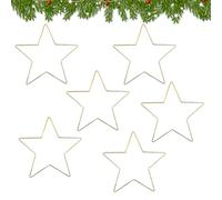 Cadres de Couronne pour Artisanat,6 Pièces Anneau en Fil De Forme Étoile,Anneaux De en Forme De Pentagramme - pour Artisanat Couronne Noël Mariage Halloween Ferme Fenêtre Guirlande
