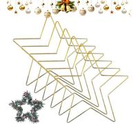 Cadres de Couronne pour Artisanat,6 Pièces Forme de Décoration en Étoile,Anneaux De en Forme De Pentagramme | pour Mariage Halloween Noël Décoration Ferme Fenêtre Guirlande